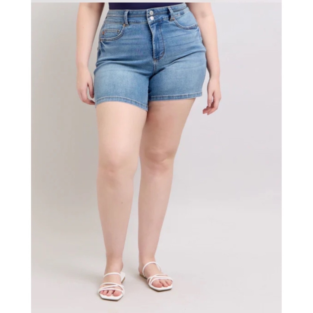 Judy Blue Icy Hot Cooling Tummy Control Shorts 3XL Curvy Denim Stretch Summer